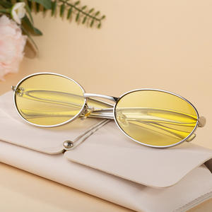 Lunettes de soleil ovales élégantes pour femmes, monture en métal, protection UV400, verres de classe 2, design tendance pour un usage quotidien - Product Image 5