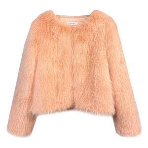 Manteau court pour femme en fausse fourrure imitation Toscane, style coréen, couleur unie, prix d'usine - Product Image 5