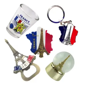 Venta al por mayor de esmalte personalizado Torre Eiffel Francia París recuerdo aleación imán para nevera