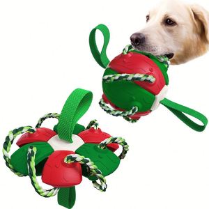 Jouets interactifs pour chiens avec corde à mâcher, jouets d'extérieur pour exercices de traction, balles rebondissantes volantes, jouets récompenses pour chiens agressifs - Product Image 1