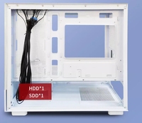 SNOWMAN CS050 Nouveau design Boîtier de PC de jeu de bureau Mid Tower en verre trempé et alliage d'aluminium compatible MATX ATX MicroATX ITX