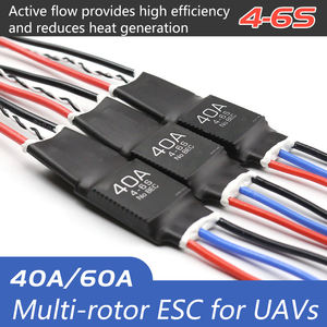 Contrôleur de vitesse électronique sans balais (ESC) 40A 60A 4-6S pour drone quadricoptère multi-axes multi-rotors en plastique et en métal - Product Image 2
