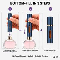 Flacon pulvérisateur de parfum rechargeable de voyage en aluminium à remplissage par le bas, format échantillon 5ml 8ml 10ml