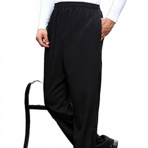 Custom Logo Unisex Chef <b>Pants</b> Lightweight Baggy <b>Work</b> Trousers Classic Restaurant <b>Kitchen</b> Uniform Woven Elastic Waist - Product Image 4