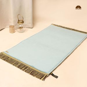 Tapis de prière islamique Tosca XL, fourrure courte de qualité supérieure, mousse synthétique, 130x75cm, antidérapant, détails en or 24 carats, lavable en machine - Product Image 3