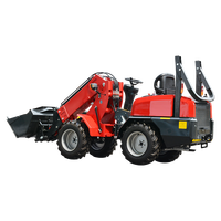 Mini-chargeur frontal diesel 4x4 chinois, machine de terrassement hydraulique, chargeur agricole, godet à roues, chargeur à flèche