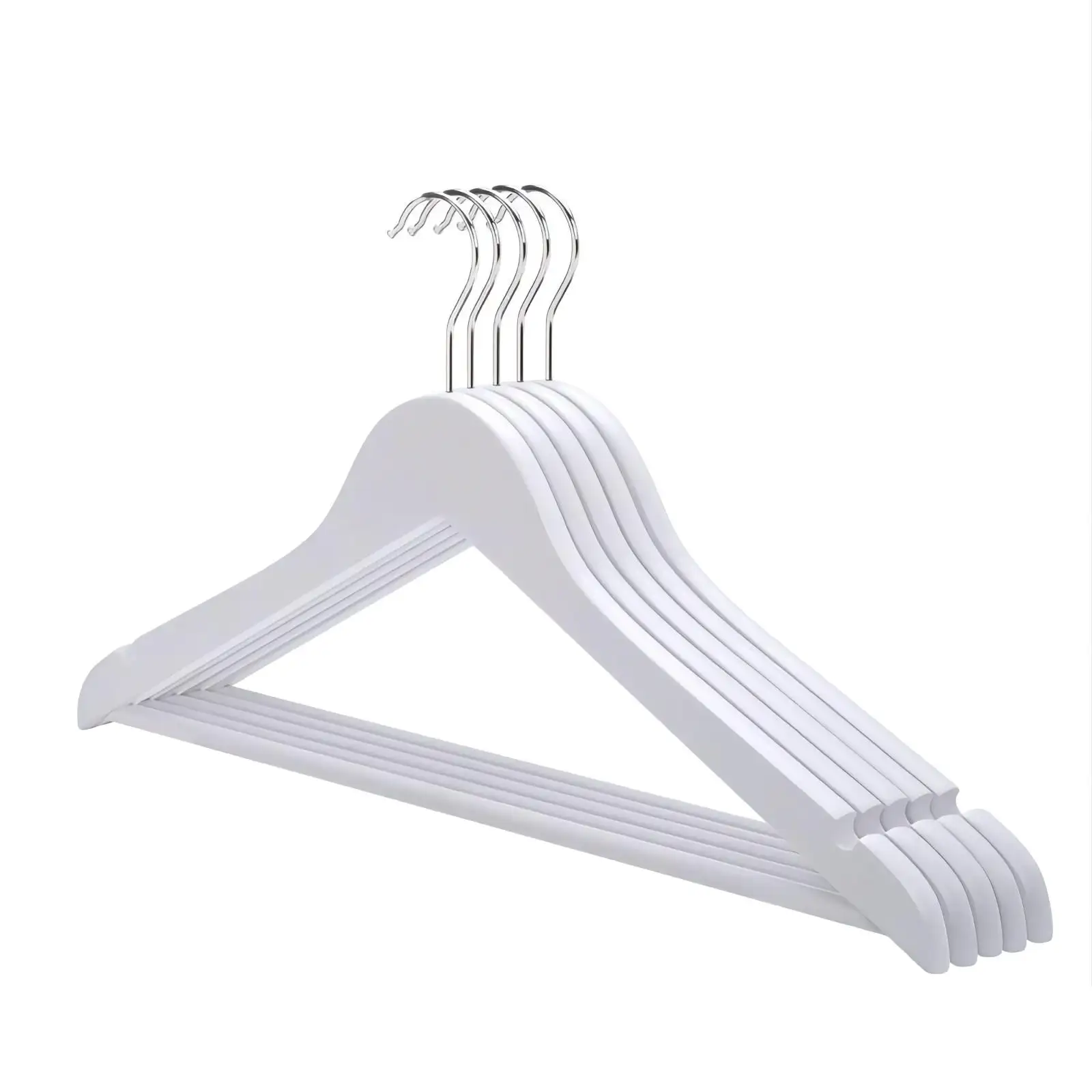 Wholesale Custom LOGO Cheap Wooden Hangers Solid Pants Coat White Wooden Hangers for Clothes