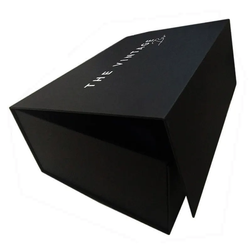 Eco friendly Logo designer Cardboard Packaging Magnetic Closure custom Black shoe Foldable magnetic Paper Gift Box with logo