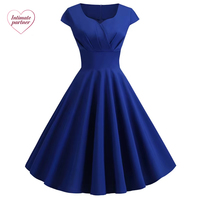 Robe d'été pour femmes, couleur unie, rétro vintage, années 50, années 60, décontractée, pour les fêtes, le bureau, robe rockabilly, grandes tailles, vestidos