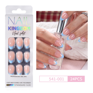 Nouvelles Faux <span class=keywords><strong>Ongles</strong></span> à Presser 24 pièces en Gros, French Coloré à Motifs Floraux, Acrylique de Haute Qualité, Couverture Complète, Forme Amande - Product Image 6