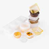 Boîte individuelle jetable en PP carrée de 3 mm d'épaisseur à 4 compartiments pour gâteaux de lune, sushis, macarons, œufs, recyclable, de qualité alimentaire