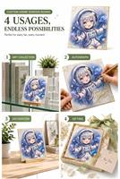 Papan Shikishi Anime Ukuran Kustom dengan Cetakan Karakter Berlapis Emas untuk Grosir