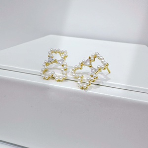 custom plata 925 sterling silver <b>moon</b> Romantic Flower <b>earring</b> 18k gold plated Pear Cut Crystal Pearl Wedding Jewelry <b>earrings</b> - Product Image 3