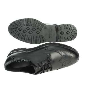 Chaussures habillées en cuir noir pour femmes Cinzia Soft, style Oxford, semelle plateforme - Product Image 6