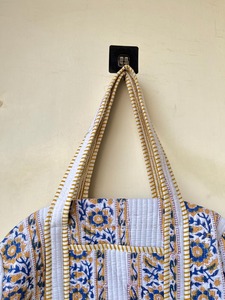 Bolsa de Viaje Acolchada de Alta Calidad, Diseño de Bloques Estampados, Gran Capacidad, para Picnic, Compras, Deportes, Fin de Semana, Yoga, Playa - Product Image 6