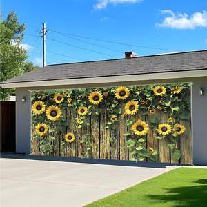 Bannière de porte de garage Tournesol – Motif floral vibrant, idéale pour clôture en bois, décoration extérieure de jardin, fêtes printemps-été, décoration intérieure - Product Image 5