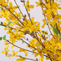 Grosir buatan sutra kuning Musim Semi Forsythia bunga cabang untuk pesta pernikahan liburan dekorasi-untuk wisuda Hari Ibu