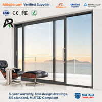 Porte pliante en aluminium moderne pour villa, certifiée NFRC, avec double vitrage trempé Low-E, pour usage résidentiel et extérieur