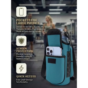 Custom Portable Gym Water Bottle Carry <b>Bag</b> Magnetic Holder Neoprene <b>Waterproof</b> <b>Phone</b> Pouch Coin <b>Bag</b> Transparent Screen Access - Product Image 4