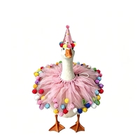 Meilleure Vente 2026 Ensemble de Costume en Tissu Oie pour Fête de Noël et de Fin d'Année, Chapeau et Écharpe Blancs de 23 Pouces pour Anniversaire