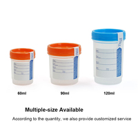Tasses d'échantillon d'urine en plastique jetables stériles de 30ml et 60ml consommables médicaux pour la collecte d'urine