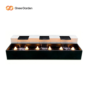 Fuente de Agua en Cascada Rectangular de Metal Galvanizado con Recubrimiento en Polvo, Luces LED, Decoración de Jardín para Exteriores, Estilo Tradicional, Independiente - Product Image 5