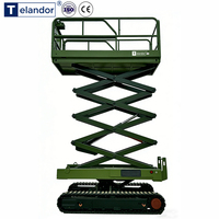 Plateforme élévatrice à ciseaux sur chenilles à nivellement automatique 10,3 m 250 kg, directement de l'usine, pour terrains boueux extérieurs, service personnalisé