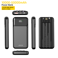 Banques d'Alimentation Professionnelles Ultra-Mince 10000 mAh, Recharge Rapide Haute Qualité pour Voyage Extérieur, ASPOR A315 avec Certification CE MSDS