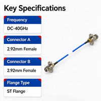 Câble coaxial RF flexible durable 40 GHz, 2,92 mm femelle vers 2,92 mm femelle, avec connecteur ST à bride, pour système de communication et test micro-ondes