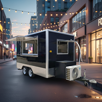 Remorque alimentaire remorquable, cuisine mobile, acier inoxydable, barbecue, chariot de restauration rapide, pizza, concession, café, crème glacée