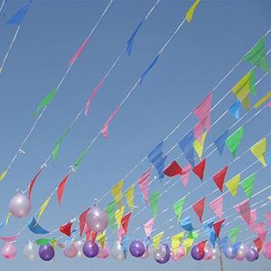 ธงสามเหลี่ยมหลากสีสันสดใส ทนทานต่อรังสียูวี สำหรับงานแต่งงาน งานวันเกิด และตกแต่งสวน ขายส่ง - Product Image 4
