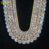 Offre Spéciale – Prêt à Expédier – Collier Moissanite VVS en Argent S925 Plaqué Or – Chaîne Tennis – Bijoux Fins – Prix de Gros