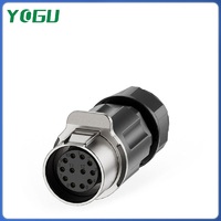Konektor Listrik Bulat 2 Inti YOGU 2 Pin Push in Lock Soket Bundar Kontak Paduan Tembaga untuk Koneksi Sensor