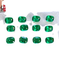 Pierre précieuse en argent, Tsavorite Yajing, créée en laboratoire, polie, en forme de coussin, taillée à la main, haute précision