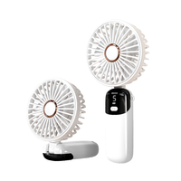 Nouveau ventilateur portatif pliable, mini ventilateur de bureau, petit ventilateur portable avec affichage numérique pour le bureau et les étudiants