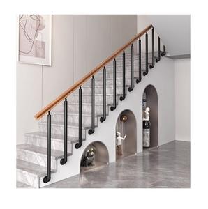 Modern Eenvoudig Ontwerp Voor Ijzeren Trapleuning Interieur Ijzeren Trapleuning Roestvrijstalen Houten Trapleuning - Product Image 1