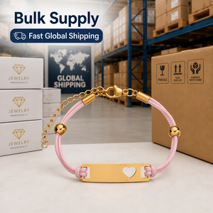 Pulsera con dije de nombre grabado personalizado, chapada en oro de 18 quilates, de acero inoxidable con cuerda trenzada, regalo de joyería para pareja - Product Image 6
