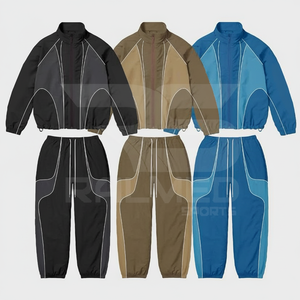 Newest Design Windbreaker Tracksuit DTF Logo 2 Piece Zipper <b>Jacket</b> and Trouser Set For Men's - Product Image 1