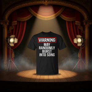 T-shirt vintage rétro sur le thème du théâtre musical, peut s'enlever de lui-même à la chanson - Article promotionnel - Product Image 3
