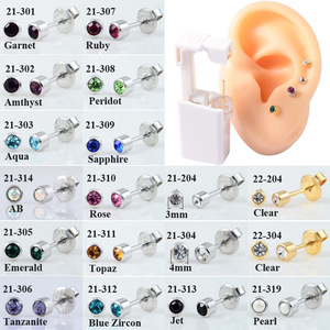 <strong>Second</strong>-Generation Disposable Low-Pain Ear Piercing Gun Tool with Built-In 316L Stainless Steel Gold Plated Body Jewelry <strong>Studs</strong> - Product Image 2