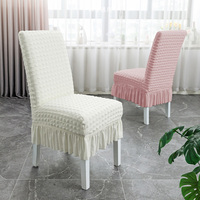 Housse de chaise en tissu moderne, simple, épaisse, extensible, personnalisable, durable, lavable, taille unique, style classique pour mariage, banquet, hôtel