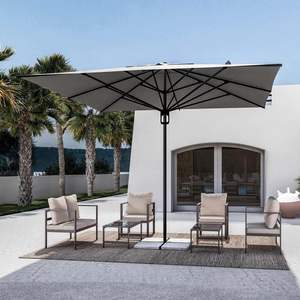 <span class=keywords><strong>Parasol</strong></span> de marché commercial en aluminium surdimensionné 13ft x 13ft Poussoir manuel 4x4M <span class=keywords><strong>Parasol</strong></span> de jardin avec grand pare-soleil carré - Product Image 3