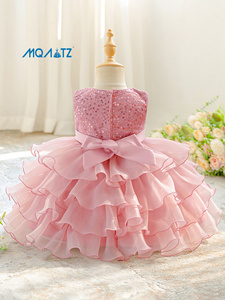 Vestido de Princesa Meiqiai con Volantes para Niñas de 1 Año, Diseño Floral, Vestido Blanco Formal de Verano para Bautizo y Boda AL3001XZ - Product Image 5