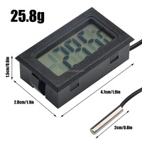 FY-10 Mini LCD Digital Termometer Akuarium Mobil Air Mandi Suhu Tester Detektor Monitor Tertanam Sensor Suhu 1M