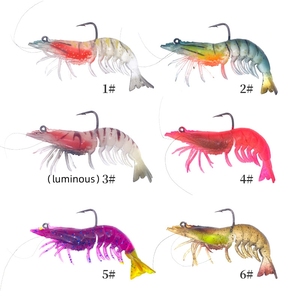 เหยื่อตกปลารูปกุ้งนิ่มจำลองสูง9ซม./8ซม. เหยื่อล่อกุ้งนุ่มนิ่มเรืองแสง - Product Image 5