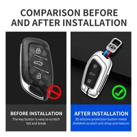 Étui de clé de voiture en cuir de luxe personnalisable, en alliage de zinc avec logo de voiture, compatible avec la clé MG ZS, porte-clés