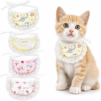 Collier de cou pour animaux de compagnie en dentelle, motif chat de dessin animé mignon, personnalisable avec logo d'usine, pour chats et petits chiens