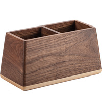 Organisateur de bureau artisanal en bois de noyer, porte-stylos à 2 compartiments, plateau à 4 compartiments pour l'école, le bureau, la maison, rangement de bureau, vente en gros