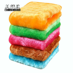 ผ้าเช็ดจานสองชั้น Meizhirou ผ้าทำความสะอาดครัวแบบหนา สีพื้นหลากสี สำหรับหม้อและกระทะ - Product Image 5