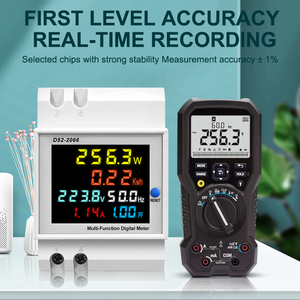 Compteur d'<span class=keywords><strong>énergie</strong></span> <span class=keywords><strong>électrique</strong></span> 6-en-1 sur rail DIN 110V 220V 380V 100A, moniteur de fréquence AC, mesureur de puissance active KWH, tension et courant - Product Image 6